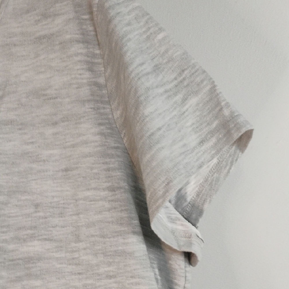 Muk Luks Light Heathered Gray V-Neck Activewear T-Shirt Plus Size P1X Athleisure - Picture 5 of 9